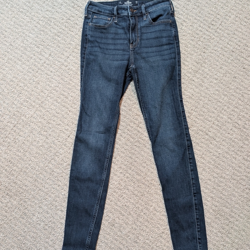Hollister High-Rise Super Skinny Jeans Soft Stretch 1R W25 L29 Dark Wash